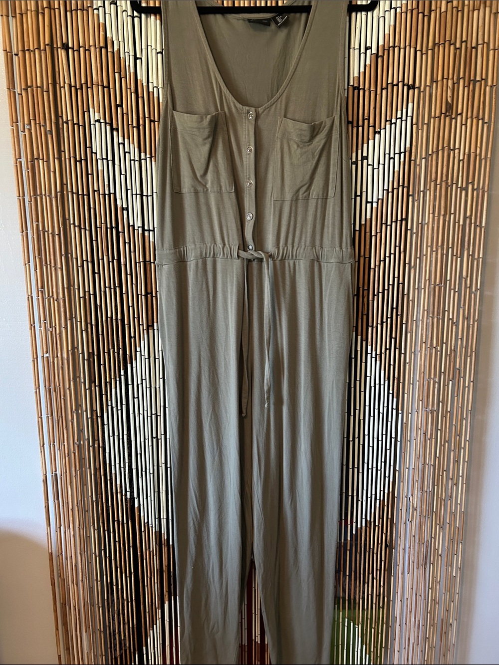 Casual Olive Green Sleeveless Jumpsuit L